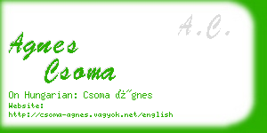 agnes csoma business card